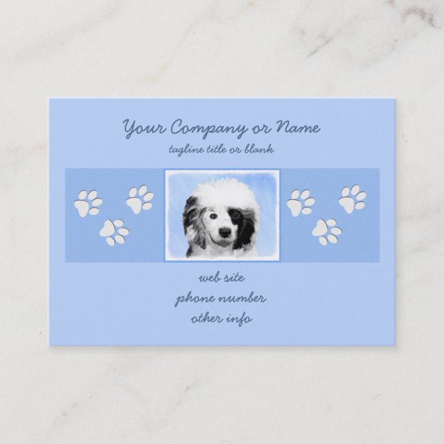 Färgning för portugisiska Vatten-Hund - Originalte Visitkort (Framsida)