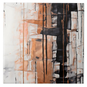 Färgning för svart, vit och koppar-Abstrakt Kakelplatta