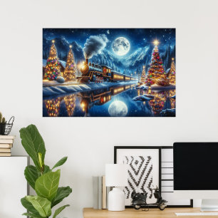 Färgning för Winter Helgdag Express Tåg Poster