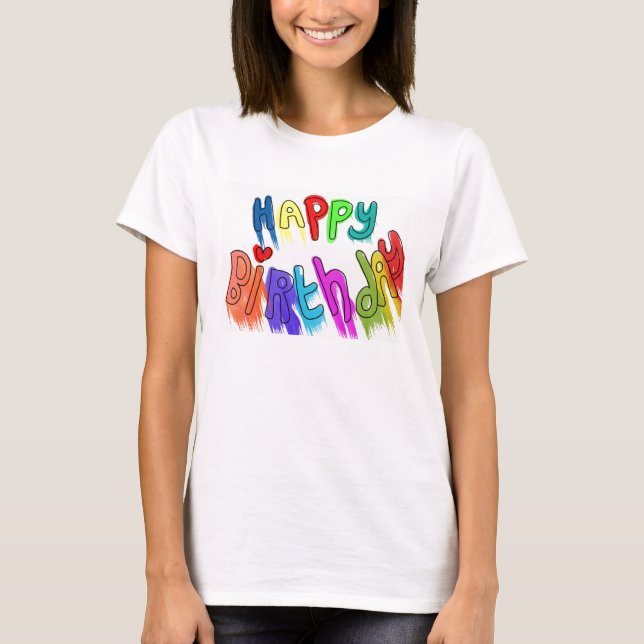Färgning Grattis på födelsedagen Kvinnor Tee Shirt (Framsida)