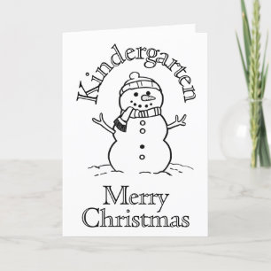 Färgning i Snögubbe Kindergarten Kids Activity Helgkort