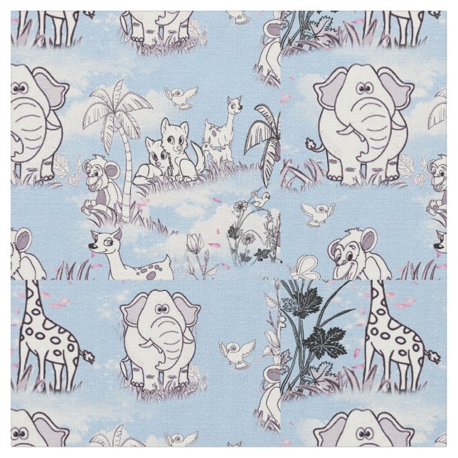 Färgning i teckning-upprepning av bild för Tapet Tyg (Närbild)