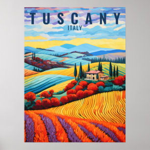 Färgning i Toscana under hösten Italien Resor Poster