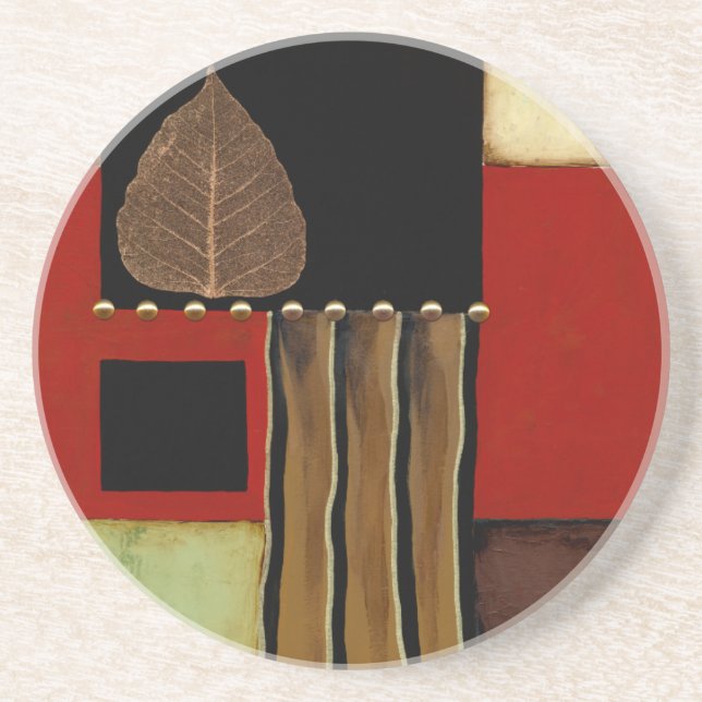 Färgning med flera färgade paneler med brunt Löv Underlägg (Framsidan)