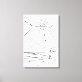 Färgning med Jeju-ö Minimalistisk Design Canvastryck
