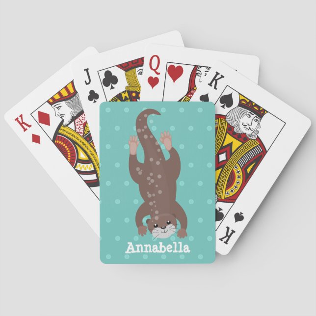 Färgning med utslitsare på tecknadens tealillustra casinokort (Baksidan)