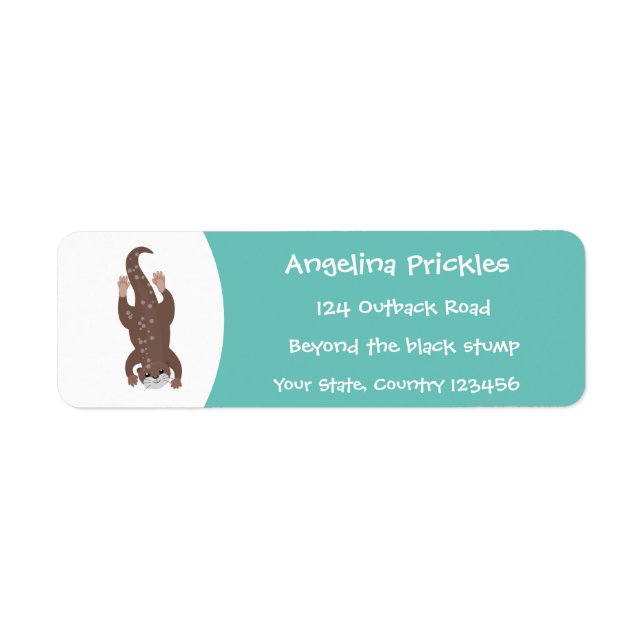 Färgning med utslitsare på tecknadens tealillustra returadress etikett (Framsidan)