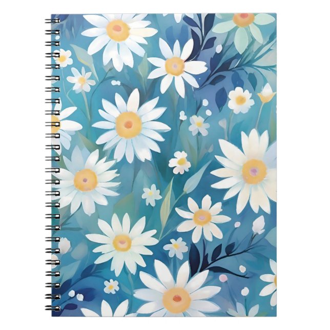 Färgning med vita blommor anteckningsbok (Framsidan)