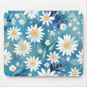 Färgning med vita blommor musmatta
