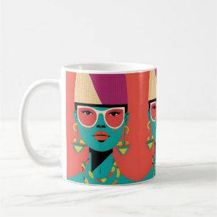 Färgning på keramiska flickor målade på keramik kaffemugg