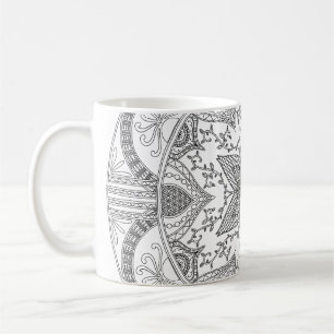Färgning Page Black och White Mandala Kaffemugg