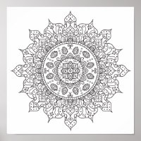 Färgning Page Silke Road Mandala Poster