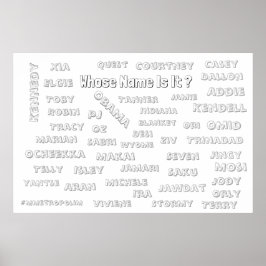 Färgning Poster 36 x 24 med Unisex Namn