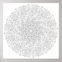 Färgning Poster - Bubble Star Mandala