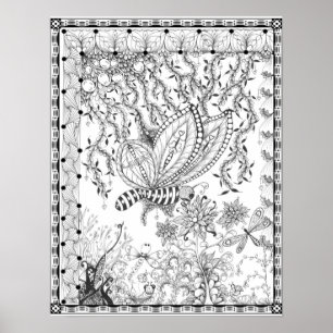 Färgning Poster "Mrs. Dees Butterfly Kisses"