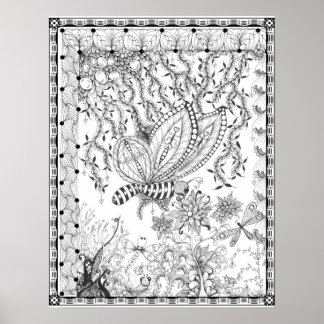 Färgning Poster "Mrs Dees Butterfly Kisses"