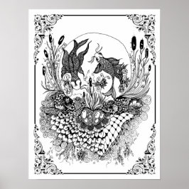 Färgning Poster "Mrs. Dees fiskBowl"