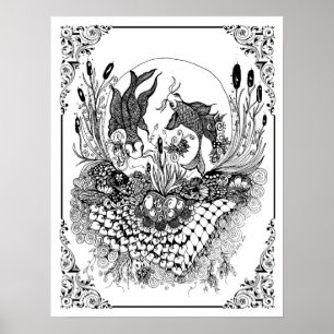 Färgning Poster "Mrs. Dees fiskBowl"