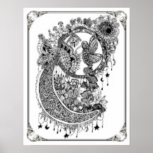 Färgning Poster "Mrs Dees Hummingbird Nectar"