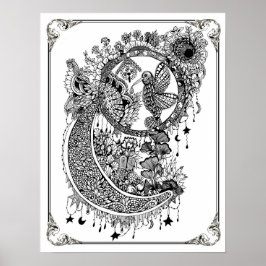 Färgning Poster "Mrs Dees Hummingbird Nectar"