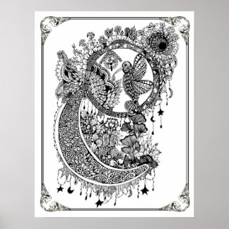 Färgning Poster "Mrs Dees Hummingbird Nectar"