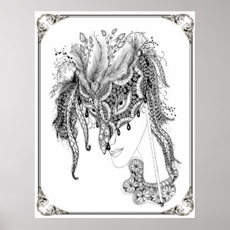 Färgning Poster "Mrs. Dees maskerad Art"