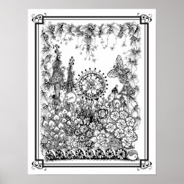 Färgning Poster "Mrs Dees underbara värld"