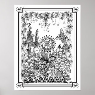 Färgning Poster "Mrs Dees underbara värld"