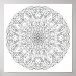 Färgning Poster - optisk Illusion Mandala
