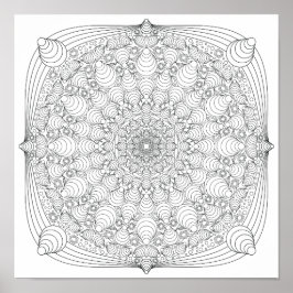 Färgning Poster - optisk Illusion Mandala B