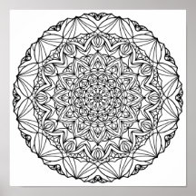 Färgning Poster - Sunstar Mandala