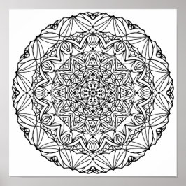Färgning Poster - Sunstar Mandala