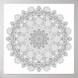 Färgning Poster - Swirly Lacy Mandala