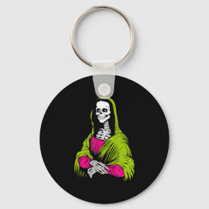 Färgning Skeleton Leonardo Da Vinci Berömd Paint Nyckelring