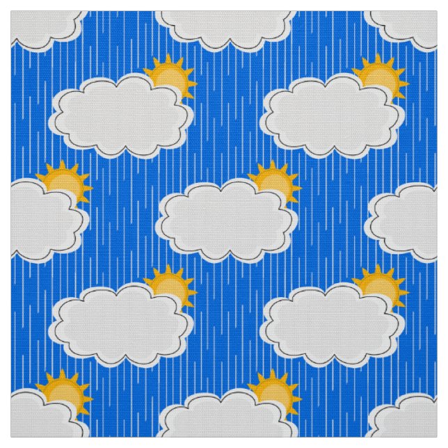 Färgning Solskensmoln Mönster Design Blue Tyg (Provkarta)