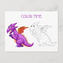 Färgningsaktivitet för Cute Violet Mörk Orange- Vykort
