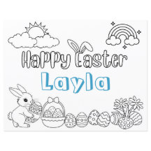 Färgningsaktivitet för personlig Child Påsk Lakan