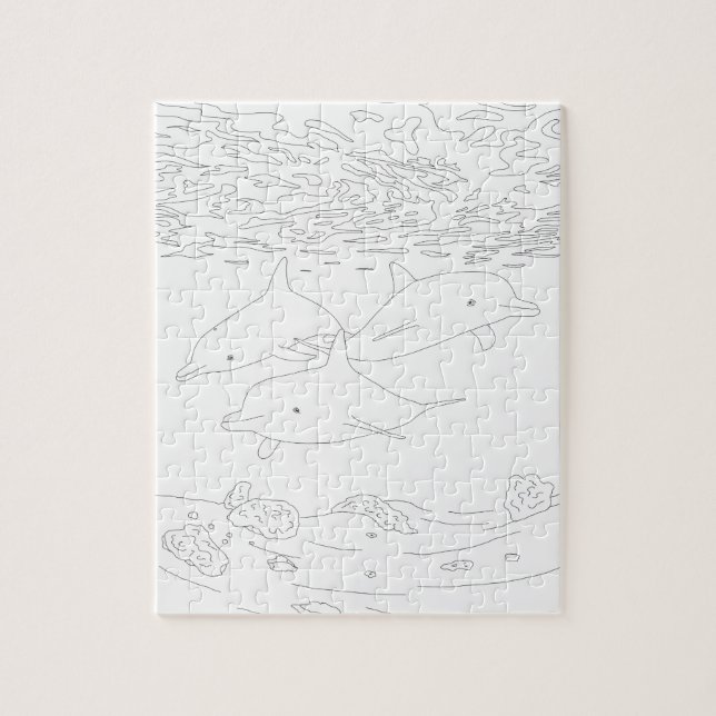 Färgningspussel för delfinfärgad Pod Vuxen Pussel (Vertikal)