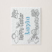 Färgningspussel Namn Påsk