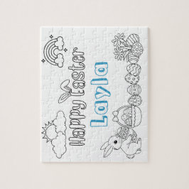 Färgningspussel Namn Påsk Pussel