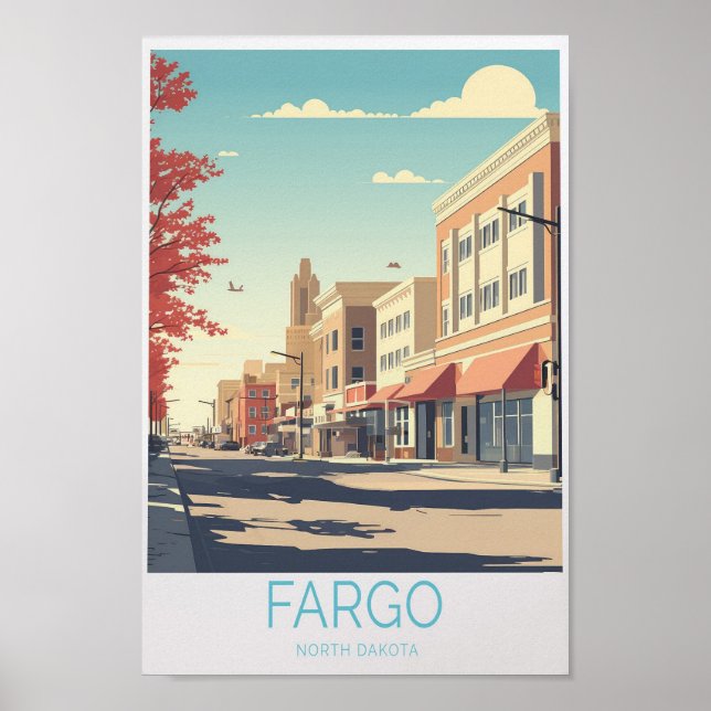 Fargo City North Dakota Travel Poster (Framsidan)