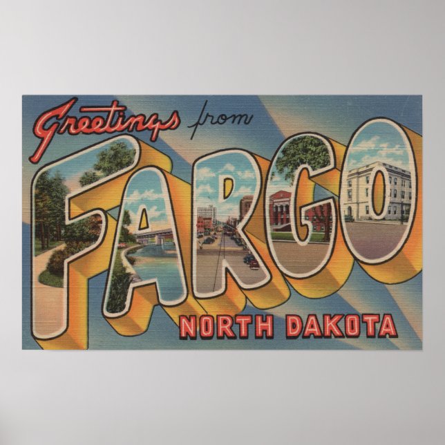 Fargo, North Dakota - Large Brev Scenes Poster (Framsidan)