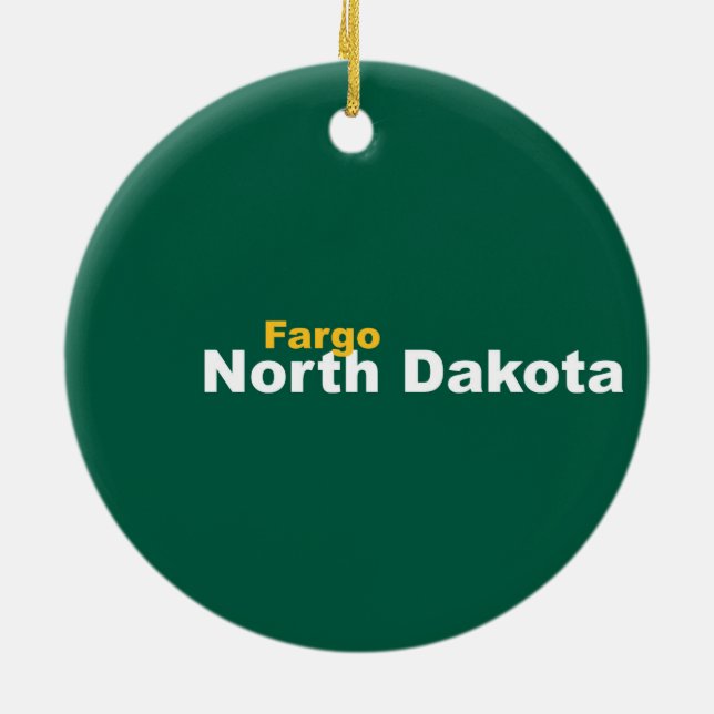 Fargo North Dakota prydnad Julgransprydnad Keramik (Baksidan)