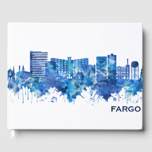 Fargo North Dakota Skyline Blue Gästböcker