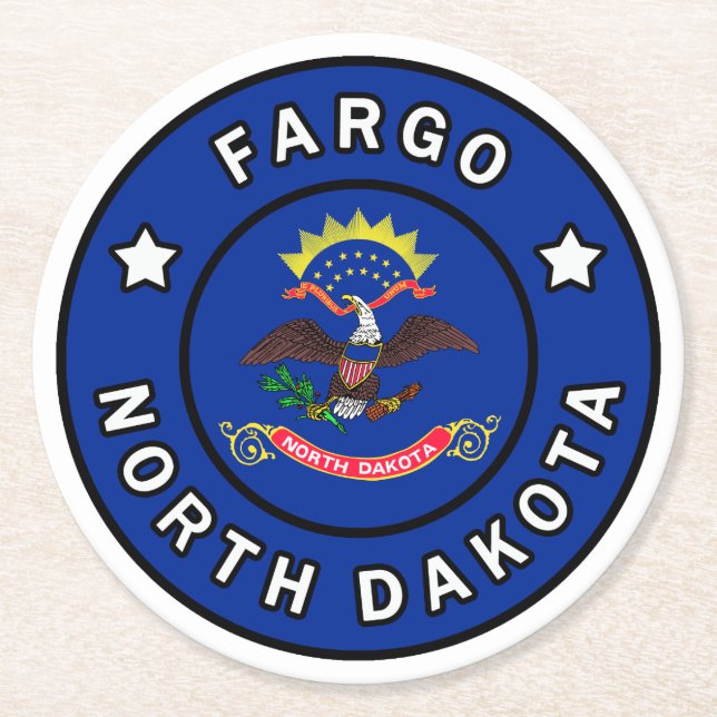 Fargo North Dakota Underlägg Papper Rund (Framsidan)