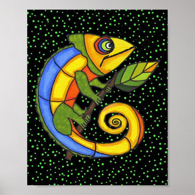 Färgödla på en originalmålning i Gren Poster (Framsidan)