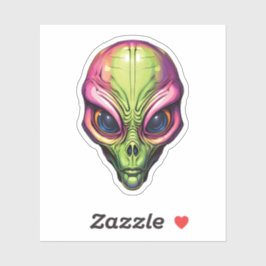 Färgområde Alien Ansikte Creepy Tecknad Alien Klistermärken
