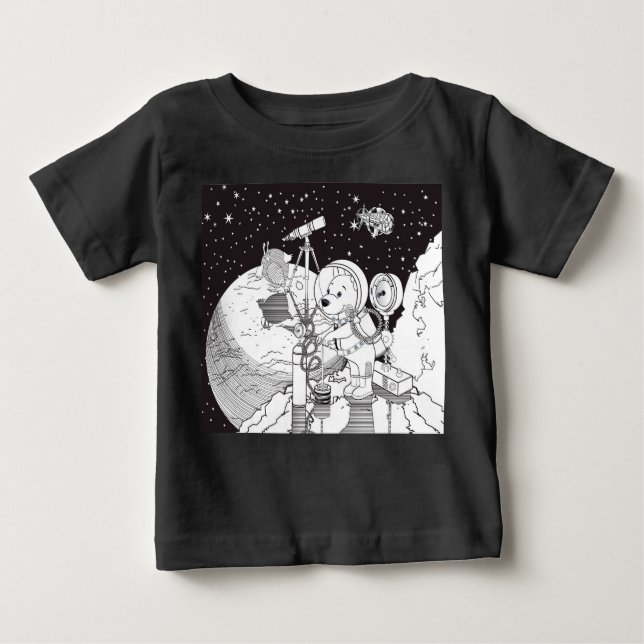 Färgområde med astronaut-valp t shirt (Framsida)