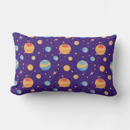 Färgområde Mönster med planeter, stjärnor Lumbarkudde