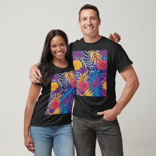 Färgomslagning papper med kreativets blommigt t shirt